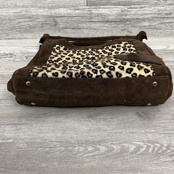 NWT LA GIOE DI TOSCANA Limited Edition Brown Calf Hair Suede Leather Handbag - Picture 10 of 12